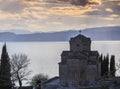 Cliff-top church of Saint Joan at Kaneo or St. Jovan Kaneo Royalty Free Stock Photo