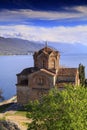 Cliff-top church of Saint Joan at Kaneo or St. Jovan Kaneo Royalty Free Stock Photo