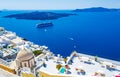 Picturesque scenic view of Santorini Caldera Aegean Sea Greece