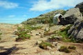 On cliff trail to Preikestolen, Norway Royalty Free Stock Photo