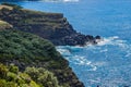 Cliff and turquoise sea, beautiful landscape of Serreta, Terceira - Azores PORTUGAL Royalty Free Stock Photo