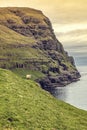 Cliff view in faroe Royalty Free Stock Photo