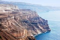 Cliff and volcanic rocks of Santorini island, Greece Royalty Free Stock Photo