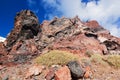 Cliff and volcanic rocks of Santorini island, Greece. View on Caldera Royalty Free Stock Photo