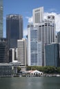 The Clifford Pier with red roof with Singapore CBD as background Royalty Free Stock Photo