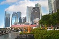 Singapore Clifford Pier and Financial District Royalty Free Stock Photo