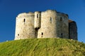 Clifford`s Tower. One of the main surviving features of York Castle, UK