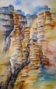 Cliffs - abstract watercolor art