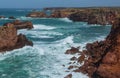 Cliffs in the Algarve West Coast Royalty Free Stock Photo