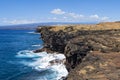 Cliffs along coast at ka lae Royalty Free Stock Photo