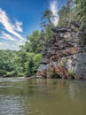 Cliffs along Dan River in Danbury, North Carolina Royalty Free Stock Photo