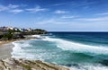 Cliffs along empty beach in Sidney Australia coastline Royalty Free Stock Photo