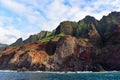 Cliffs along Na Pali Coast of Kauai Island Royalty Free Stock Photo