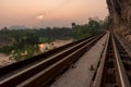 Cliffs along the old railway line Royalty Free Stock Photo