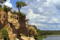 Cliffs along the river Nile in Murchison Falls National Park Royalty Free Stock Photo