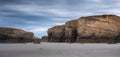 Cliffs at the beach of Cathedrals, Ribadeo, Galicia, Spain Royalty Free Stock Photo