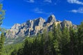 Banff National Park, Canadian Rocky Mountains, Castle Mountain along Bow Valley Parkway in Early Morning Light, Alberta, Canada Royalty Free Stock Photo