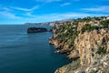 Cliffs on the coast of Alicante and blue sky