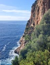Cliffs on coast of Mallorca Island Royalty Free Stock Photo