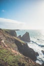 Cliffs of Cornwall: A Scene of Natural Beauty and Drama Royalty Free Stock Photo