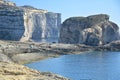 Cliffs at Dwejra Bay on Gozo island Royalty Free Stock Photo