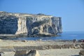 Cliffs at Dwejra Bay on Gozo island Royalty Free Stock Photo