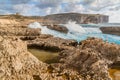 Cliffs of Dwejra on the island of Gozo, Mal Royalty Free Stock Photo