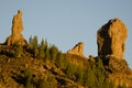 Cliffs of El Fraile, La Rana and Roque Nublo from left to right.