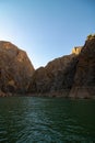 Cliffs and the Euphrates river in Dark Canyon aka Karanlik Kanyon in Erzincan Royalty Free Stock Photo