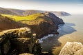 Cliffs of Exmoor park and the Valley of rocks in south England