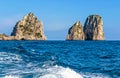 Cliffs Faraglioni rocks, Capri, Italy Royalty Free Stock Photo