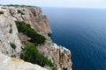 Cliffs  and blue sea,  Formentera island,  Spain, Europe Royalty Free Stock Photo