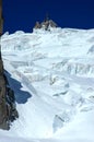 Cliffs of ice below the Aiguille du Midi Royalty Free Stock Photo