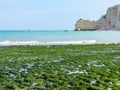 Cliffs La Falaise d'Amont in Etretat, France Royalty Free Stock Photo