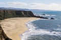 Cliffs and large half moon shaped beach, Pacific Ocean Coast, Half Moon Bay, California Royalty Free Stock Photo