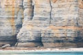 cliffs with layers of sedimentary rock by the sea Royalty Free Stock Photo