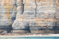 cliffs with layers of sedimentary rock by the sea