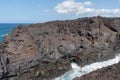 Cliffs in Los Hervideros, Lanzarote, Canary Island, Spain Royalty Free Stock Photo