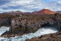 Cliffs of Los Hervideros in Lanzarote. Canary Islands. Spain Royalty Free Stock Photo