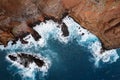 Cliffs in Madeira from a drone. Royalty Free Stock Photo