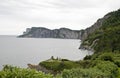 Cliffs meet ocean in Gaspe Royalty Free Stock Photo