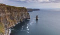 The Cliffs of Moher and castle Ireland. Royalty Free Stock Photo