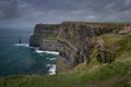 At the cliffs of Moher Ireland. The Cliffs of Moher are one of Ireland\'s most iconic natural attractions. Royalty Free Stock Photo