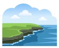 Cliffs of Moher. Irish attraction. Travel to Ireland. Sea scenic view.