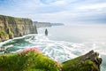 Cliffs of Moher Panorama view in Ireland Royalty Free Stock Photo