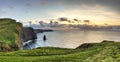 Cliffs of Moher at sunset in Ireland. Royalty Free Stock Photo