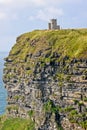 Cliffs of Moher, view with O`Brien`s Tower, county Clare, Ireland Royalty Free Stock Photo