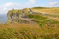 Cliffs of Moher, view with O`Brien`s Tower, county Clare, Ireland Royalty Free Stock Photo