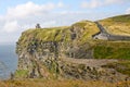 Cliffs of Moher, view with O`Brien`s Tower, county Clare, Ireland Royalty Free Stock Photo