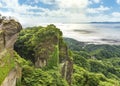 Cliffs of Mount Nokogiri observatory overlooking the Boso Peninsula of Chiba. Royalty Free Stock Photo